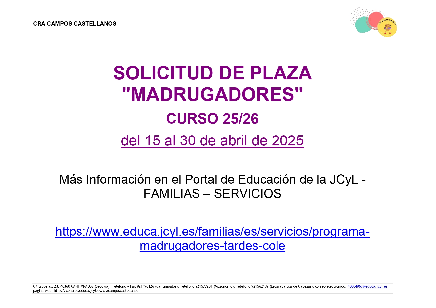 PLAZA MADRUGADORES 25.26