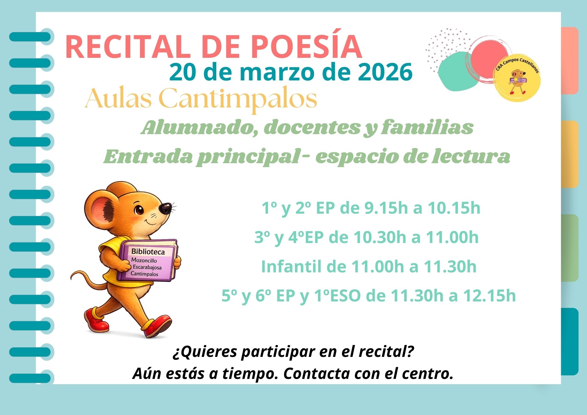 recital de poesía 2026 CANTIMPALOS