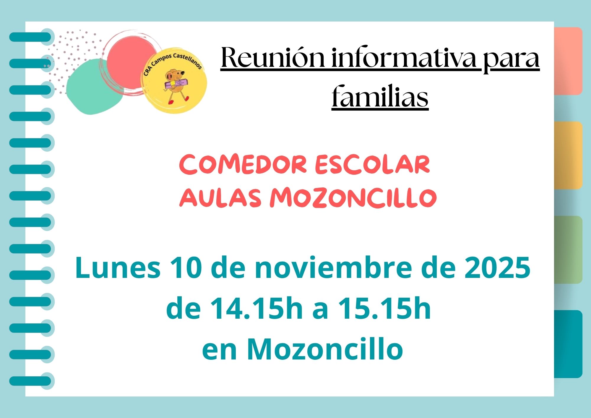 comedor mozoncillo 25.26 reunión familias comedor mozoncillo 25.26 reunión familias